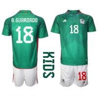 Mexiko Andres Guardado #18 Hemmadräkt Barn VM 2022 Kortärmad (+ Korta byxor)